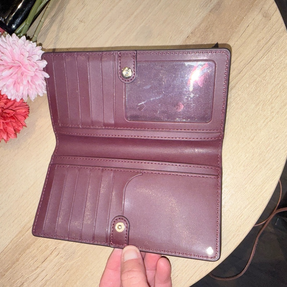 ♠️ Kate Spade New York Plum Saffiano Leather Wallet NWOT - Picture 3 of 3